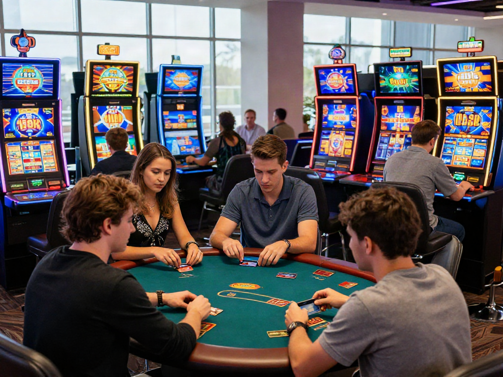 Players enjoying games at online casinos that accept credit card payments, vibrant atmosphere, seamless transactions.