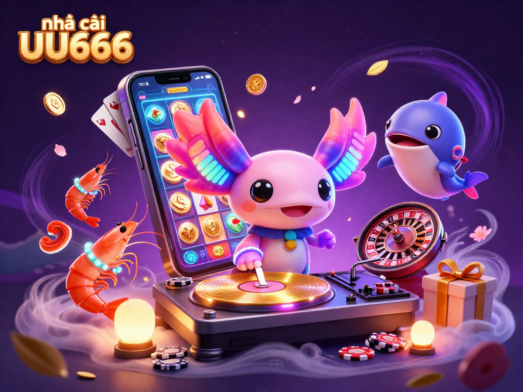 Play vibrant games at nhà cái UU666 with an engaging underwater party atmosphere featuring playful characters.