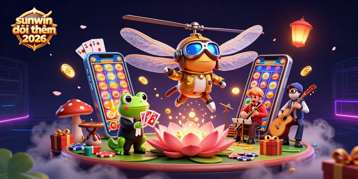 Experience thrilling fun with sunwin đổi thưởng 2026 where vivid characters engage in exciting casino gameplay amidst a dynamic illustration.
