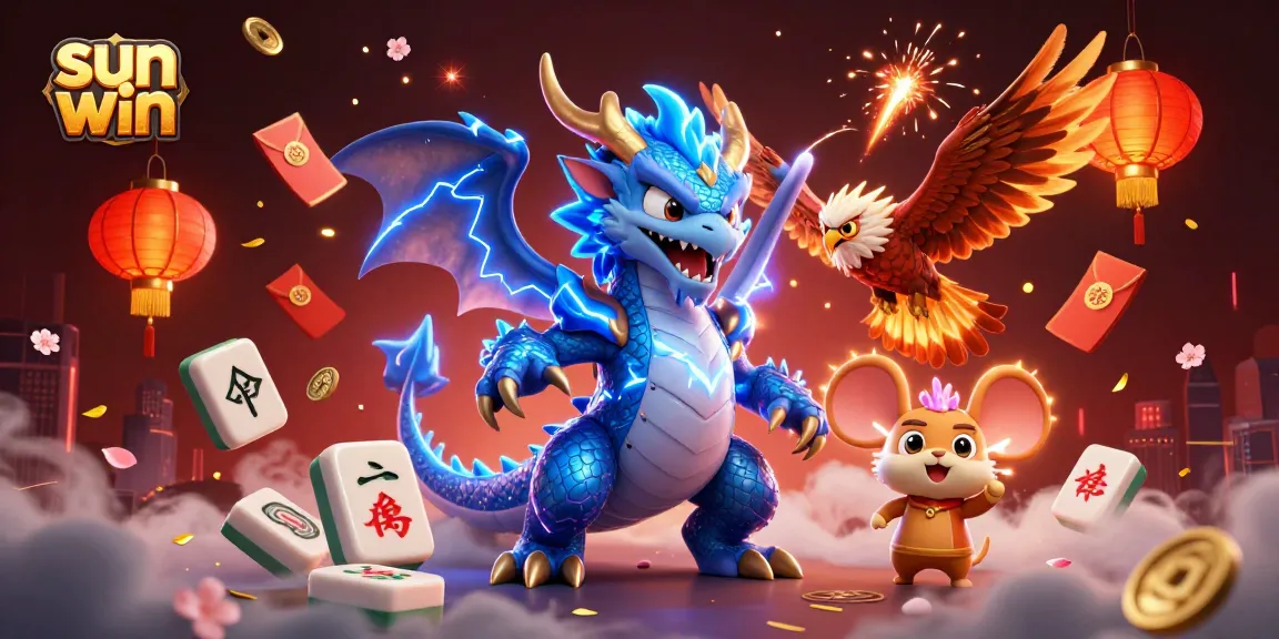 Experience thrilling gaming at Sun Win with 3D characters and vibrant casino elements in action.
